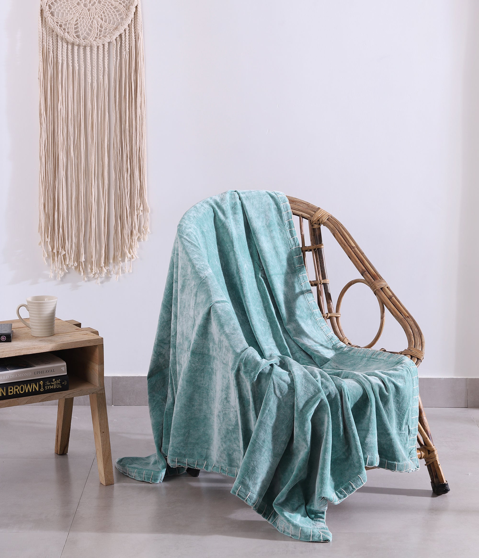 Luxury Rustic Cotton Velvet Throw Rug Blanket Quilt | Large Picnic Throw Rug | Gift Valentines Mothers Day Easter | Boho Throw | Home Décor
