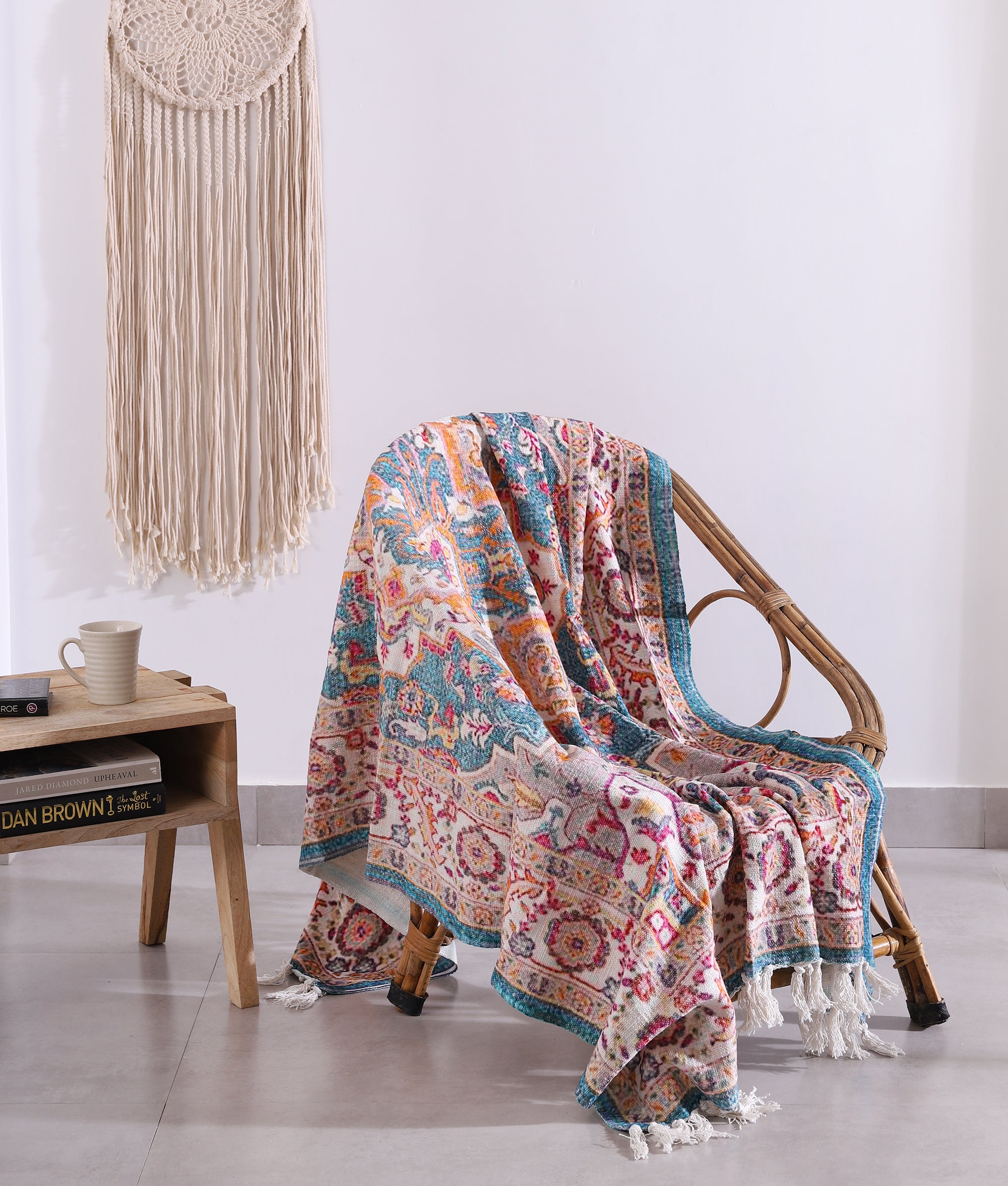 Luxury Rustic Cotton Wool Throw Rug Blanket Quilt | Large Picnic Throw Rug | Gift Valentines Mothers Day Easter | Boho Throw | Home Décor