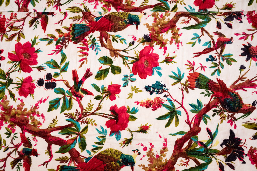 Craftluxe Tropical Birds Printed Velvet Quilt in Artisan Design