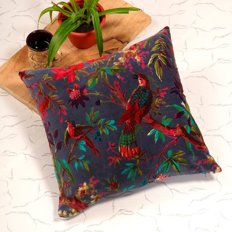 Mexican Painter Pillow Case, Frida Floral Decorative Cushion, Mexican Painter Art Garden Country Mexico Muertes Cushion Cover