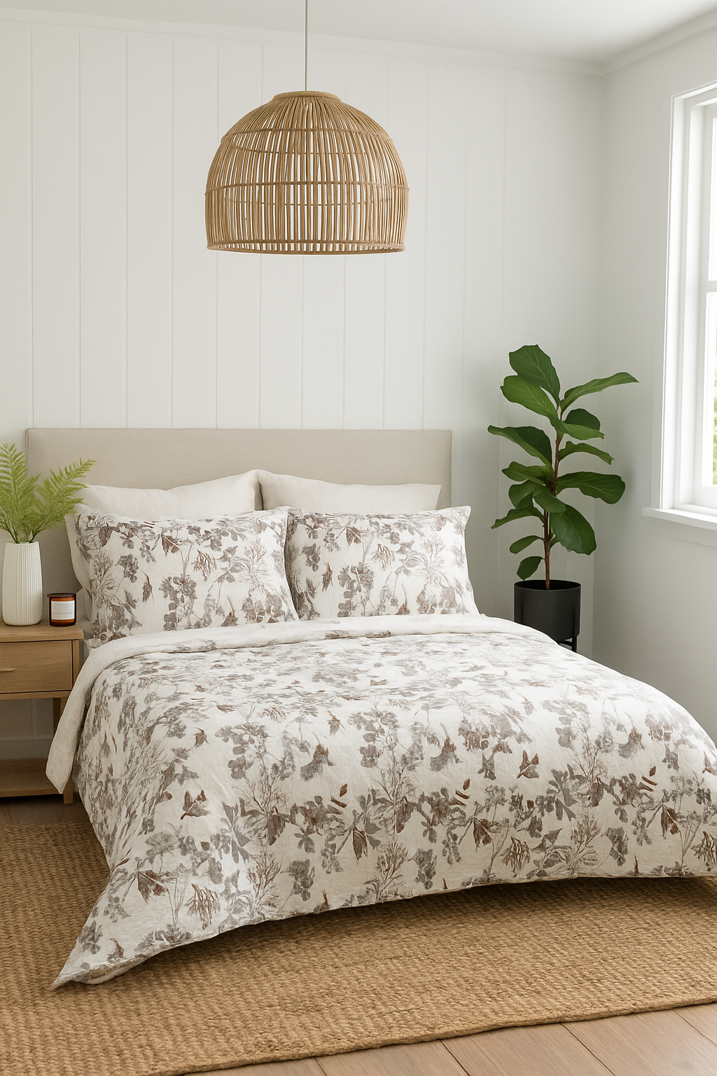 Eucalyptus Floral Quilt Set 210x250cm for Bedroom Decor