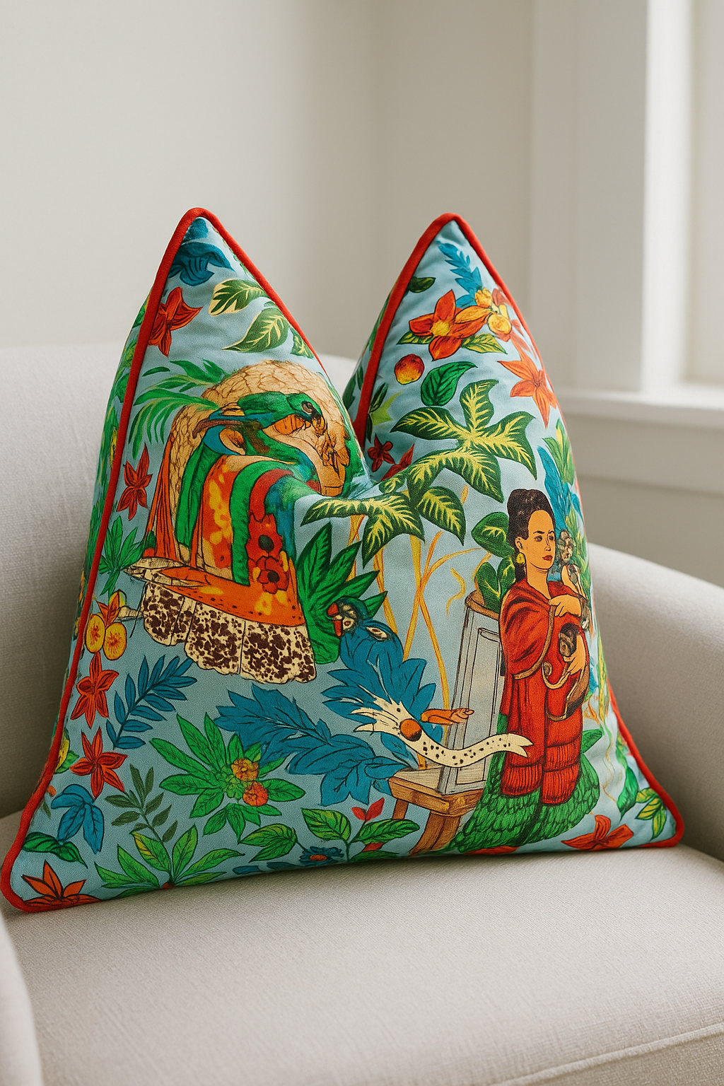 100% cotton cushion cover with vibrant Mexican inspired artwork