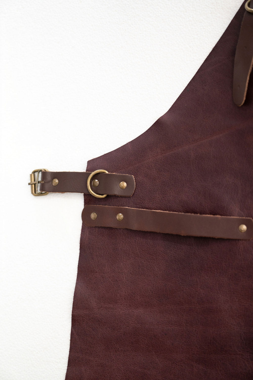 Premium leather work apron for cooking crafts and creative work