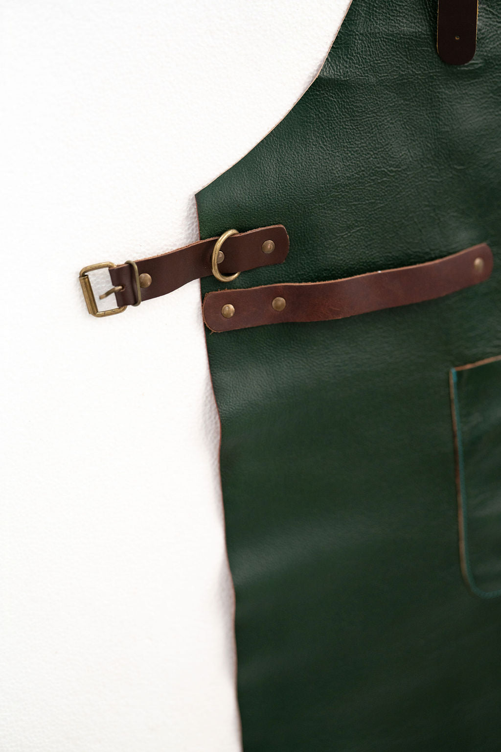 80x60 cm Forest Green Leather Work Apron