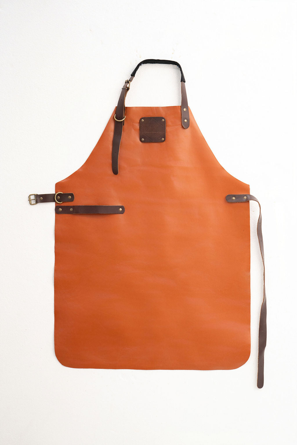 Signature cognac leather work apron
