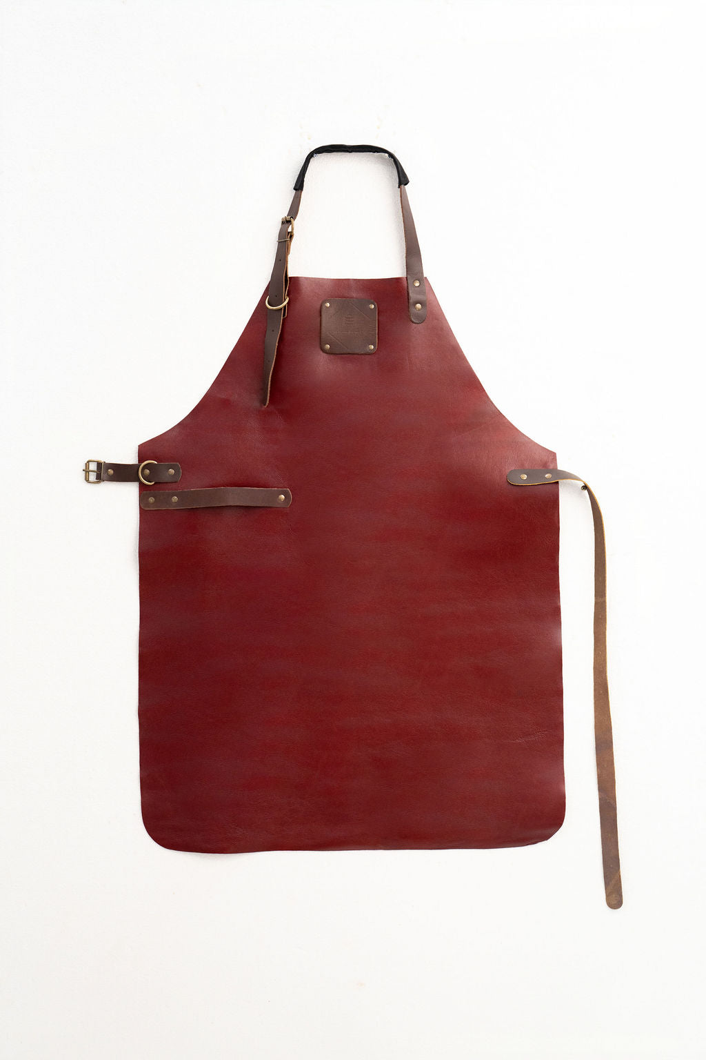 Minimal red leather work apron