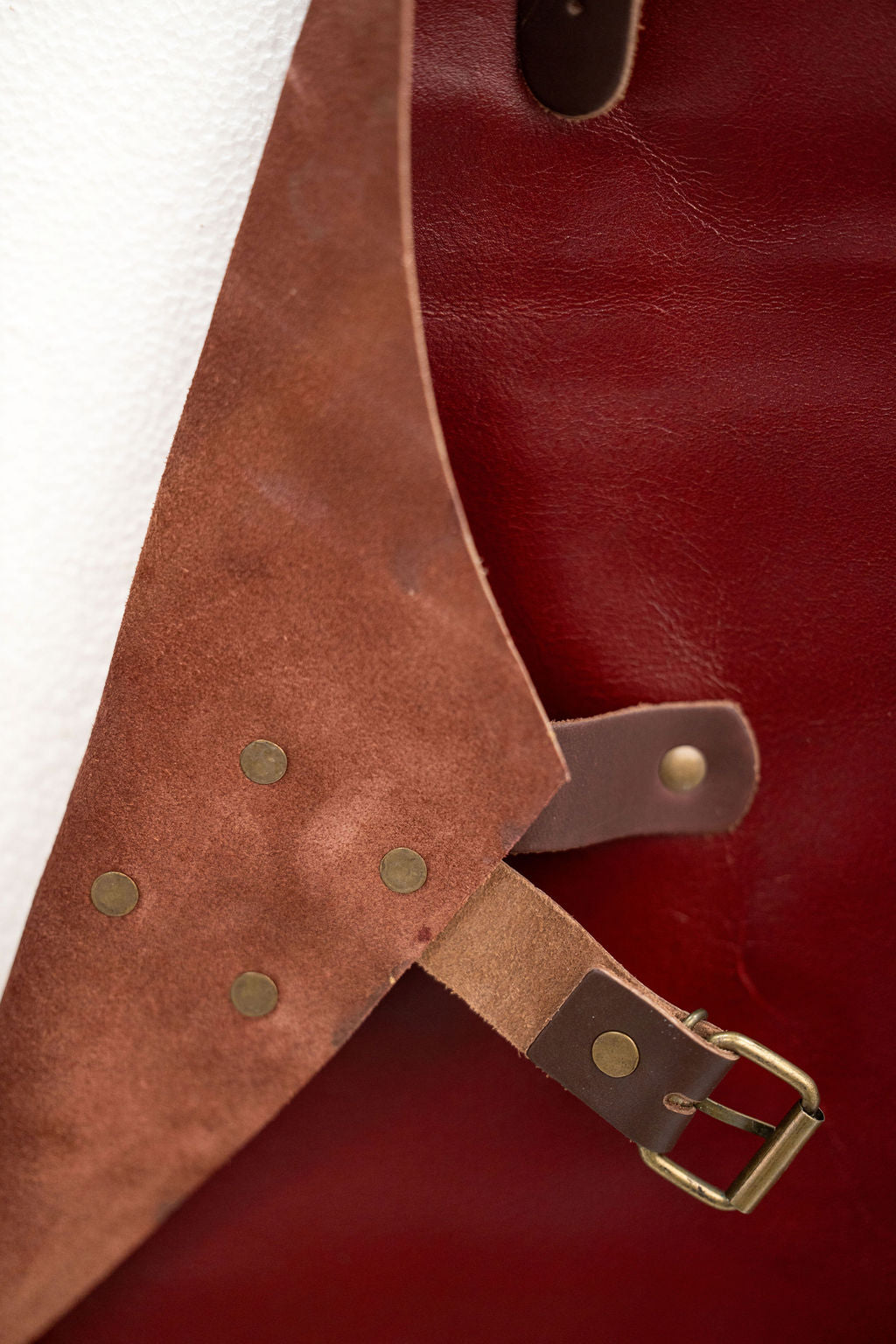 Premium red leather apron minimal work design