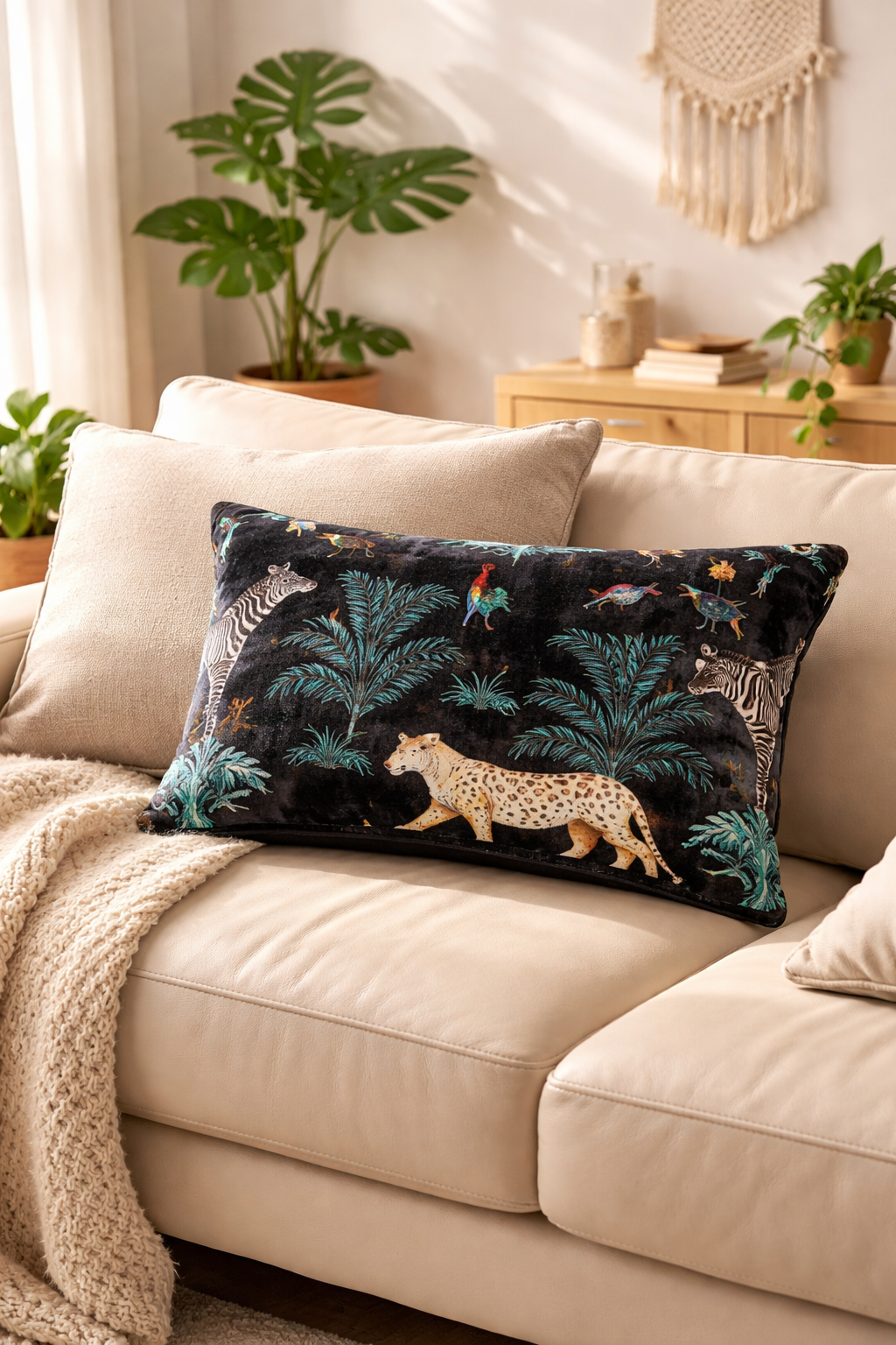 30x50cm jungle safari lumbar cushion cover for modern home decor
