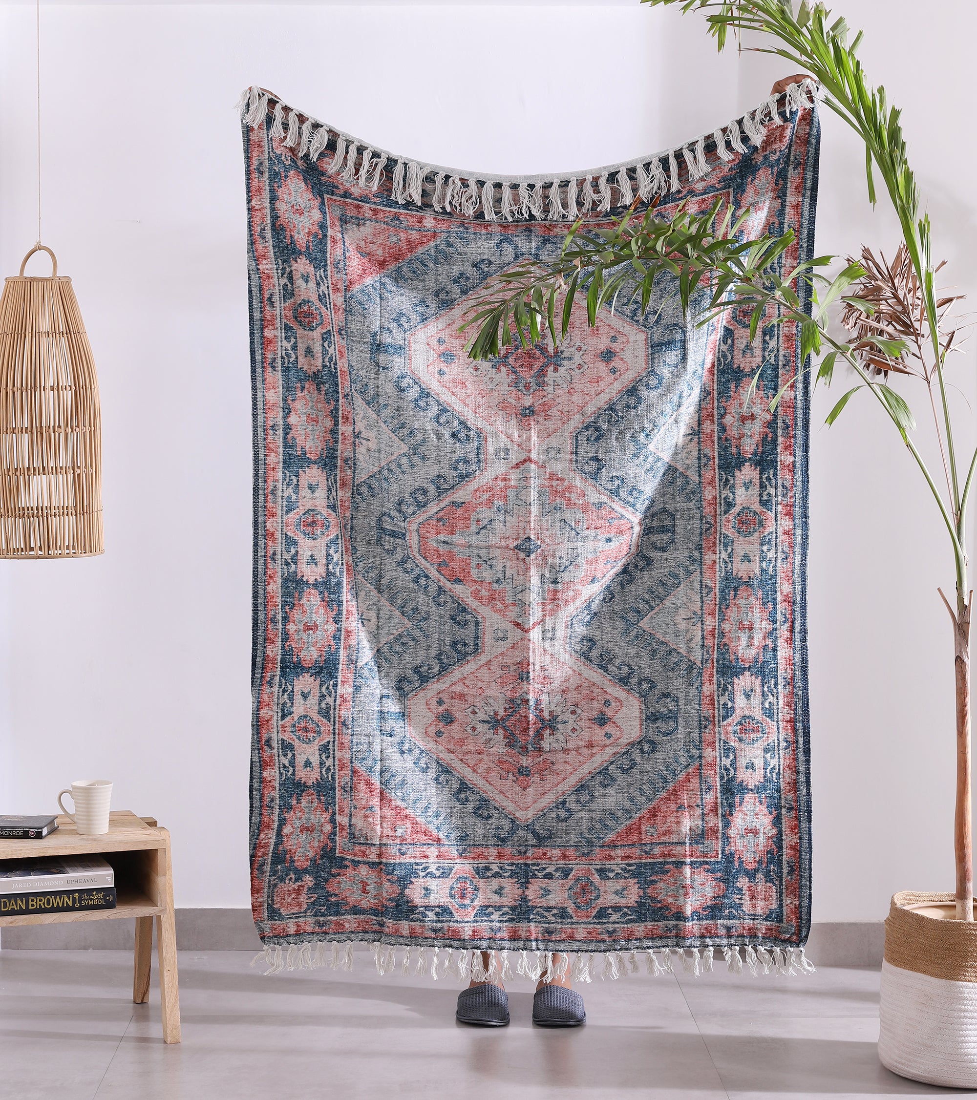 Luxury Rustic Cotton Wool Throw Rug Blanket Quilt | Large Picnic Throw Rug | Gift Valentines Mothers Day Easter | Boho Throw | Home Décor