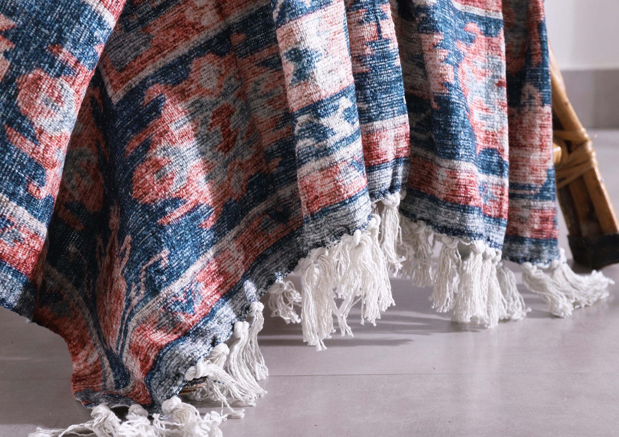 Luxury Rustic Cotton Wool Throw Rug Blanket Quilt | Large Picnic Throw Rug | Gift Valentines Mothers Day Easter | Boho Throw | Home Décor