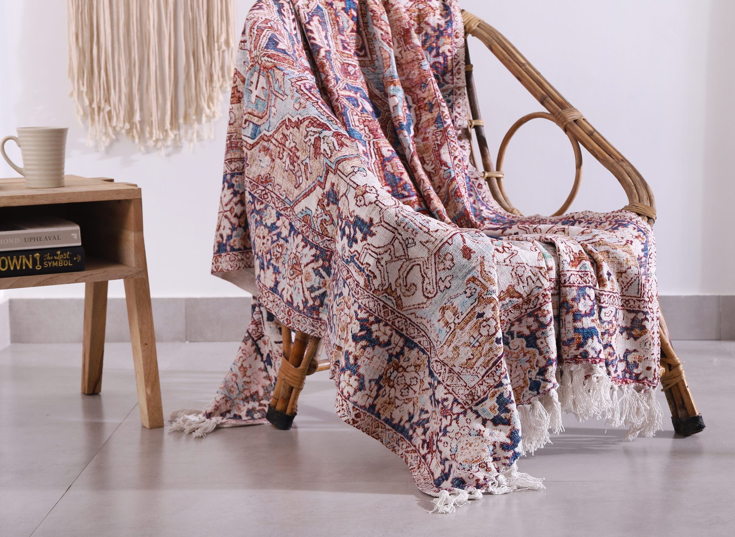 Luxury Rustic Cotton Wool Throw Rug Blanket Quilt | Large Picnic Throw Rug | Gift Valentines Mothers Day Easter | Boho Throw | Home Décor