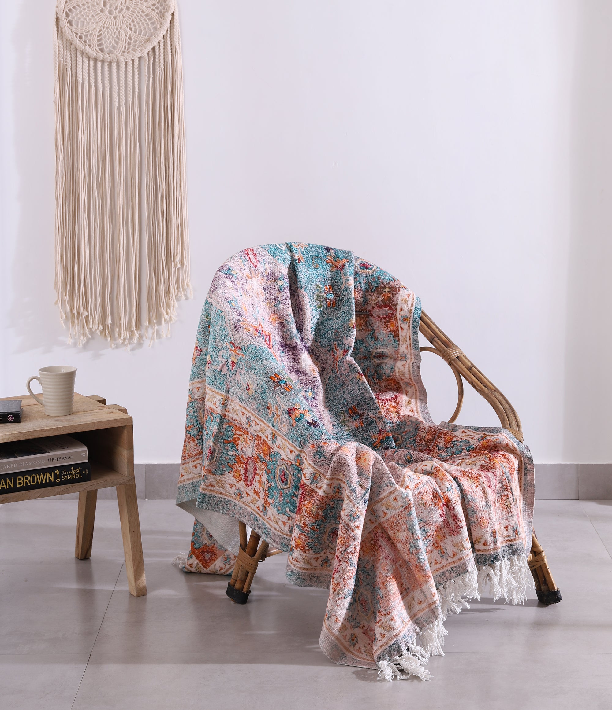 Luxury Rustic Cotton Wool Throw Rug Blanket Quilt | Large Picnic Throw Rug | Gift Valentines Mothers Day Easter | Boho Throw | Home Décor