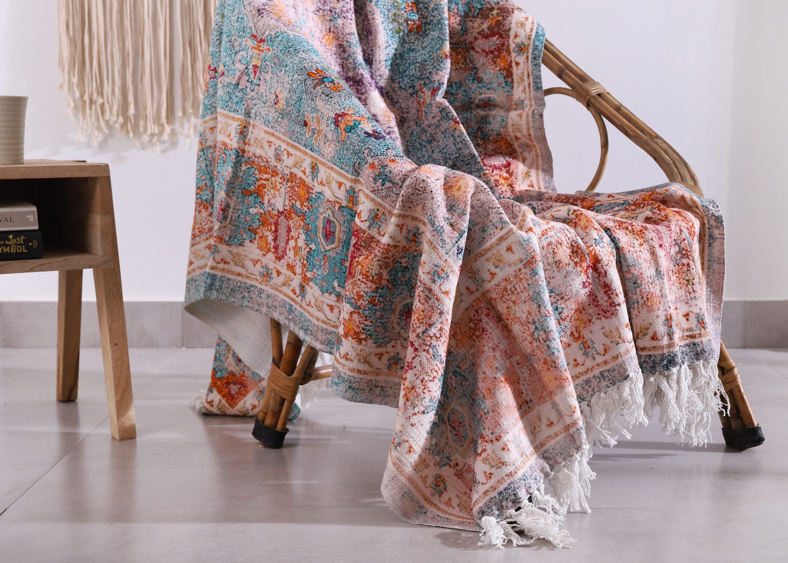 Luxury Rustic Cotton Wool Throw Rug Blanket Quilt | Large Picnic Throw Rug | Gift Valentines Mothers Day Easter | Boho Throw | Home Décor