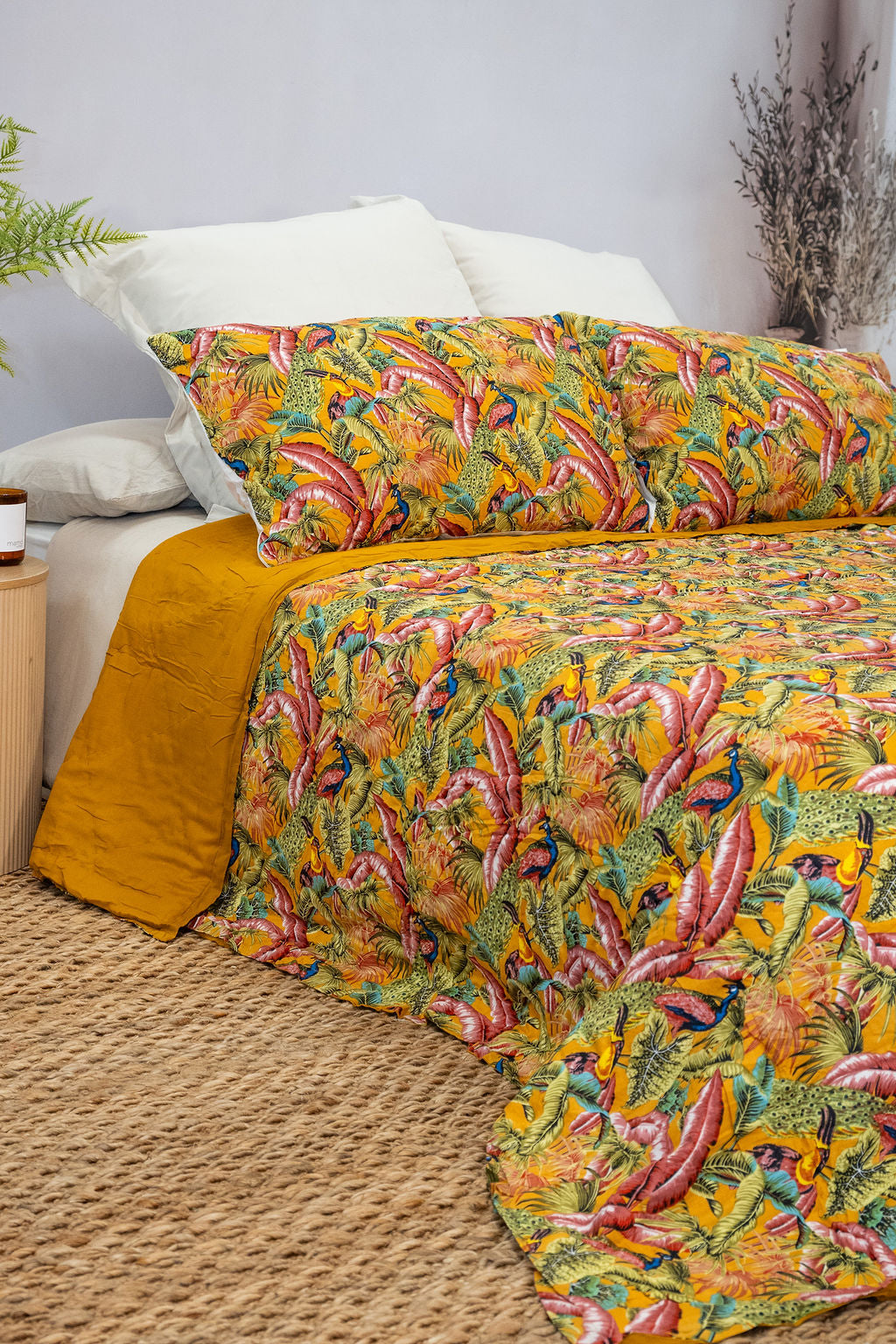 Tropical Sunset Print Cotton Quilt Set 210x250cm by Craftluxe