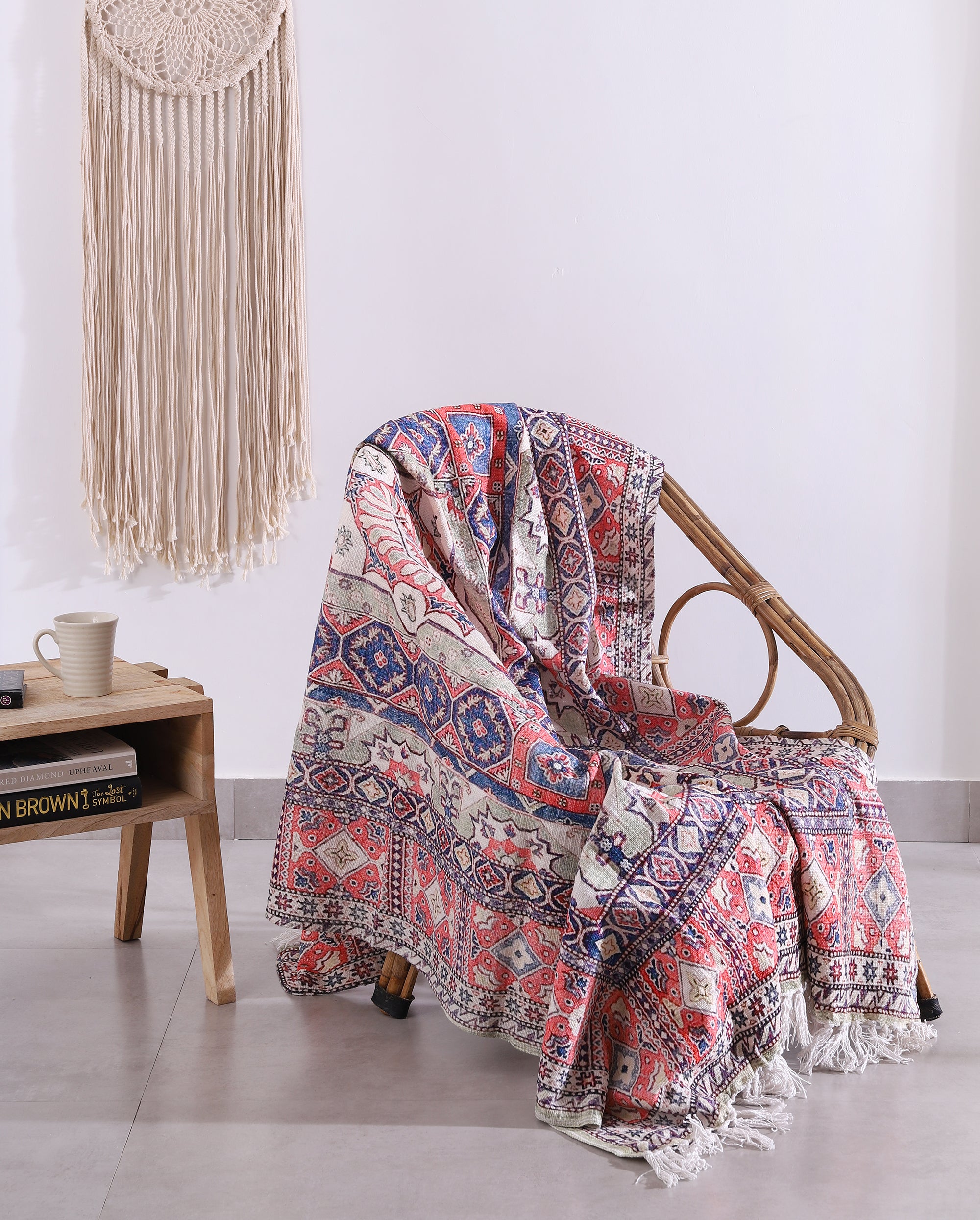 Luxury Rustic Cotton Wool Throw Rug Blanket Quilt | Large Picnic Throw Rug | Gift Valentines Mothers Day Easter | Boho Throw | Home Décor