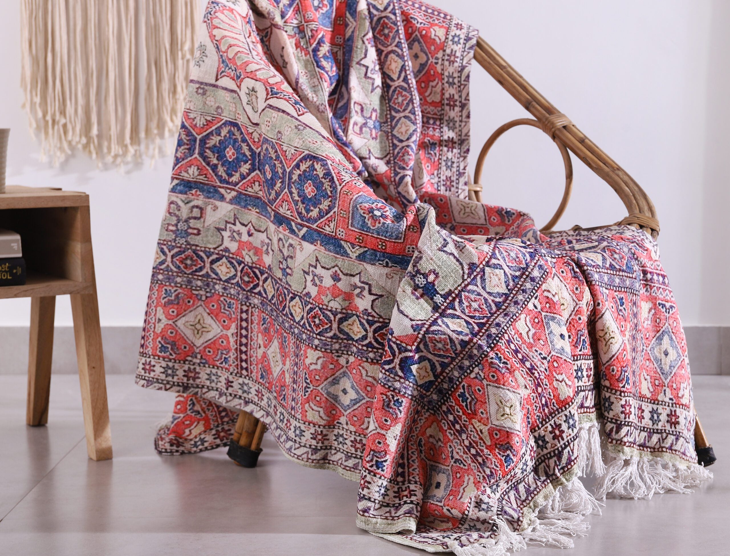 Luxury Rustic Cotton Wool Throw Rug Blanket Quilt | Large Picnic Throw Rug | Gift Valentines Mothers Day Easter | Boho Throw | Home Décor