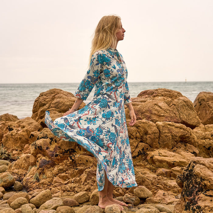 Set of 2 Cotton Maxi Dress - Blue Heron