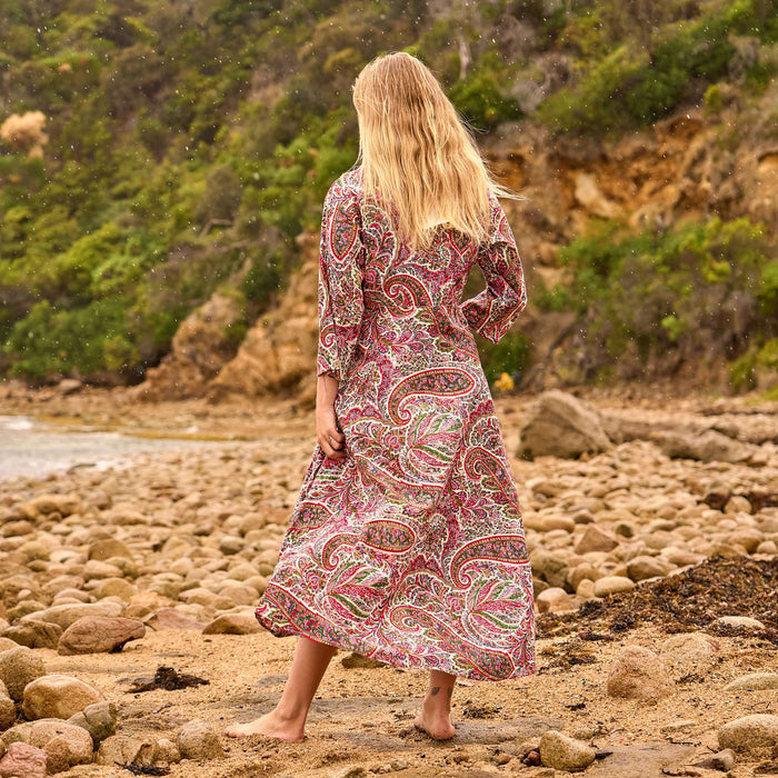 Set of 2 Cotton Maxi Dress - Floral Blooms Paisley