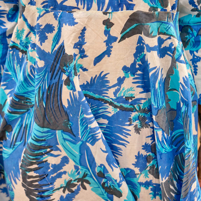 Set of 2 Cotton Maxi Dress ? Azure Palms Ocean Breeze Print