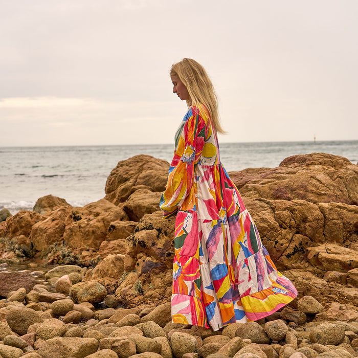 Set of 2 Cotton Maxi Dress - Sunburst Muse