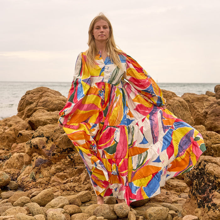 Set of 2 Cotton Maxi Dress - Sunburst Muse