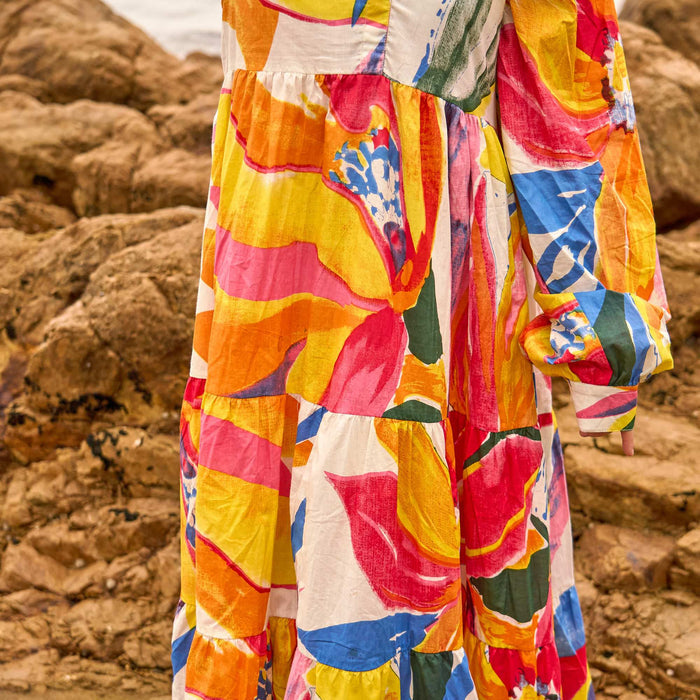 Set of 2 Cotton Maxi Dress - Sunburst Muse