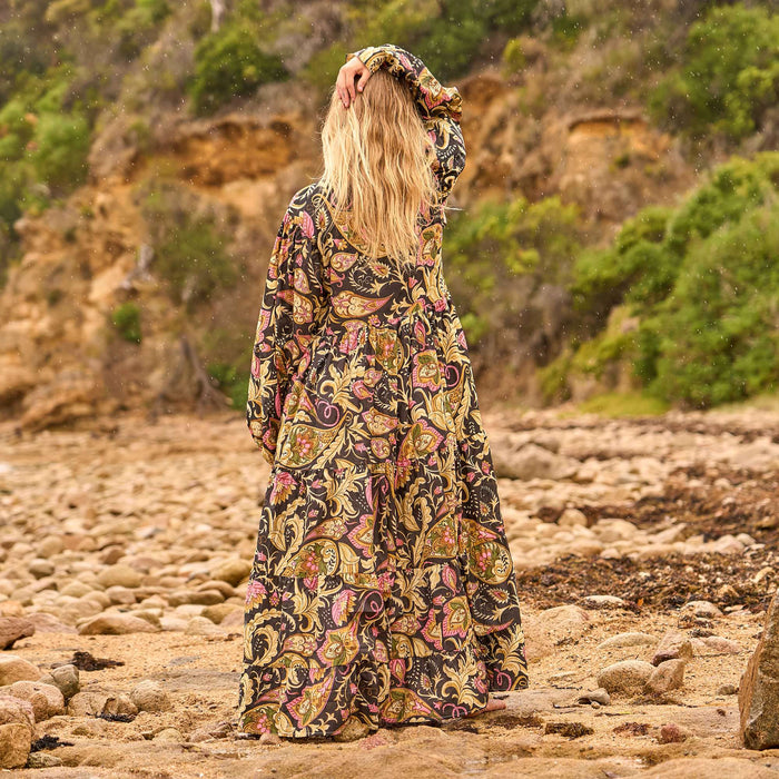 Set of 2 Cotton Maxi Dress ? Woodland Bloom Earthy in Handcrafted