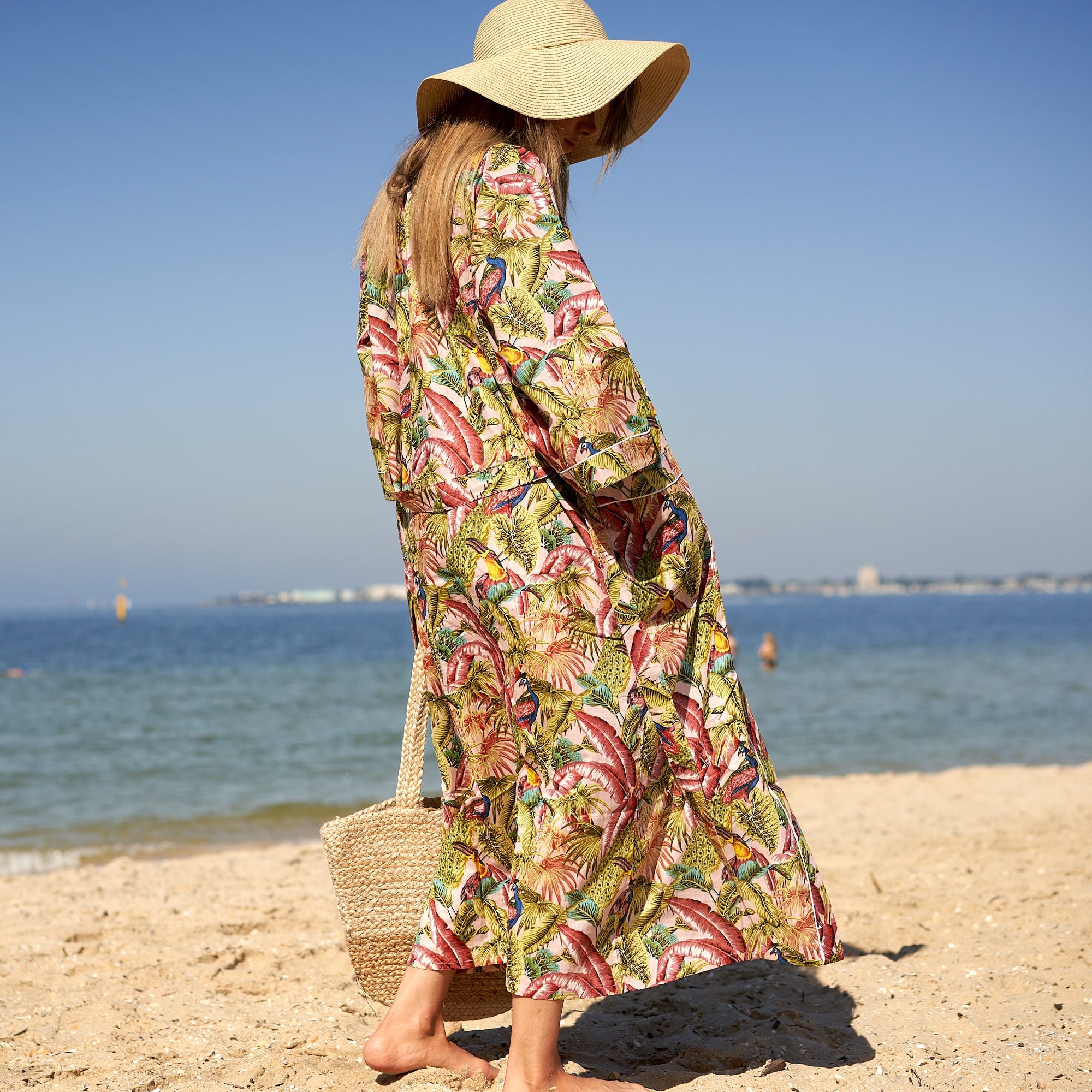 ‘Beach Bliss’ 100% Cotton Kimono Robe Robes