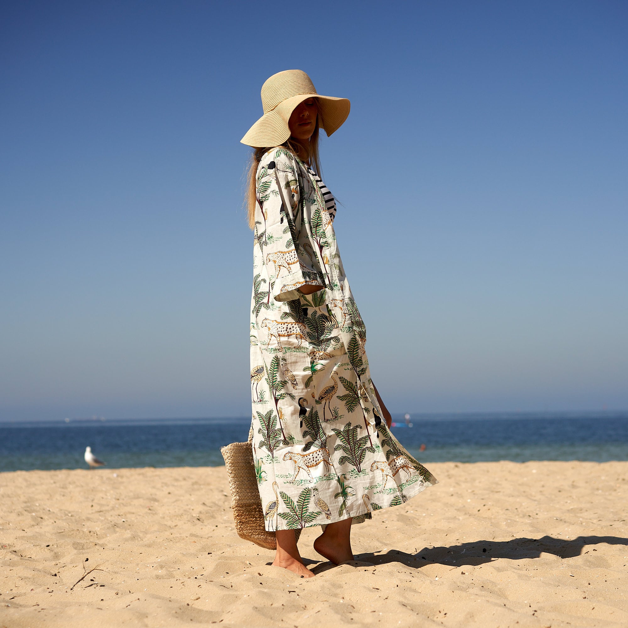 ‘Serengeti Safari’ 100% Cotton Kimono Robe