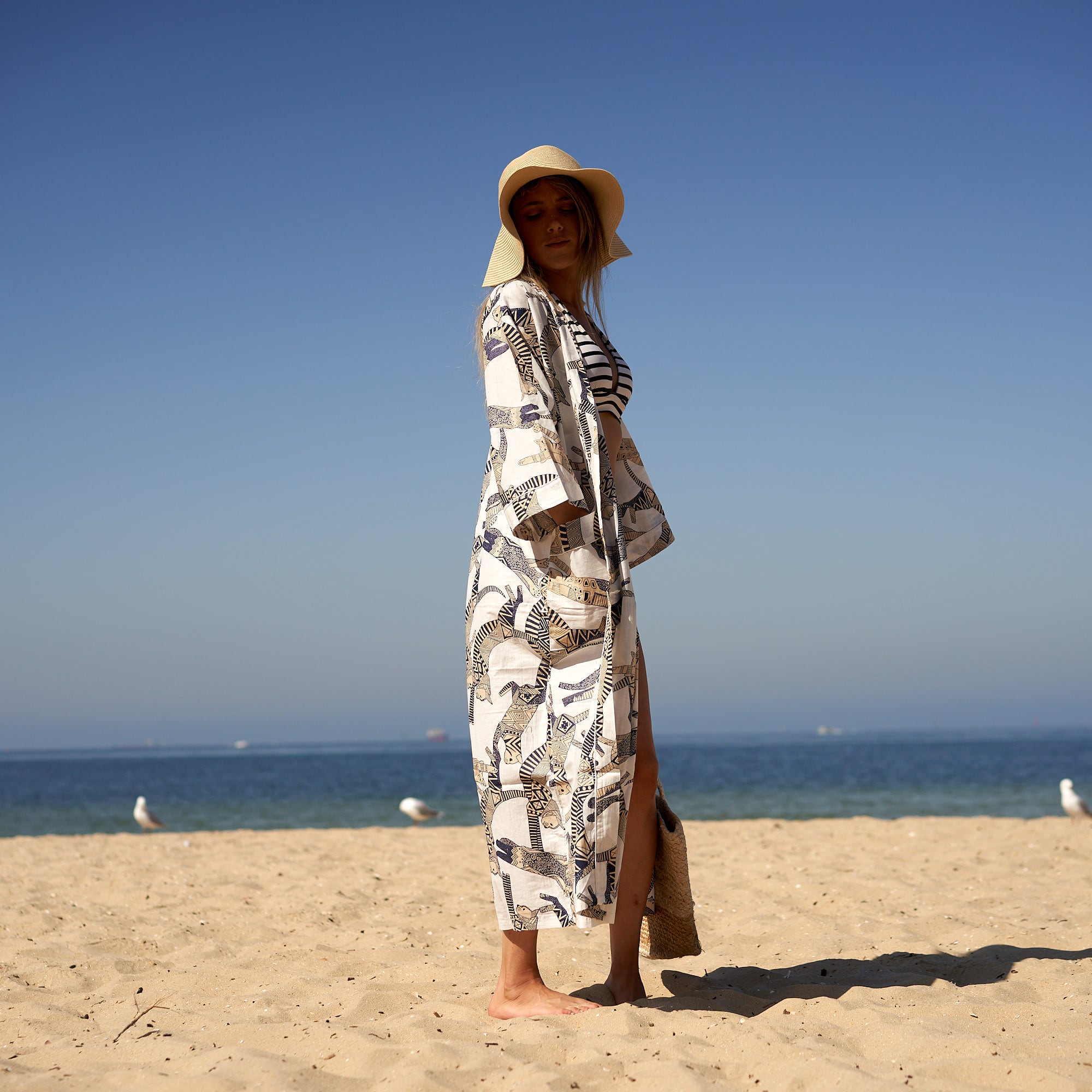 ‘Wild & Free ‘ 100% Cotton Kimono Robe