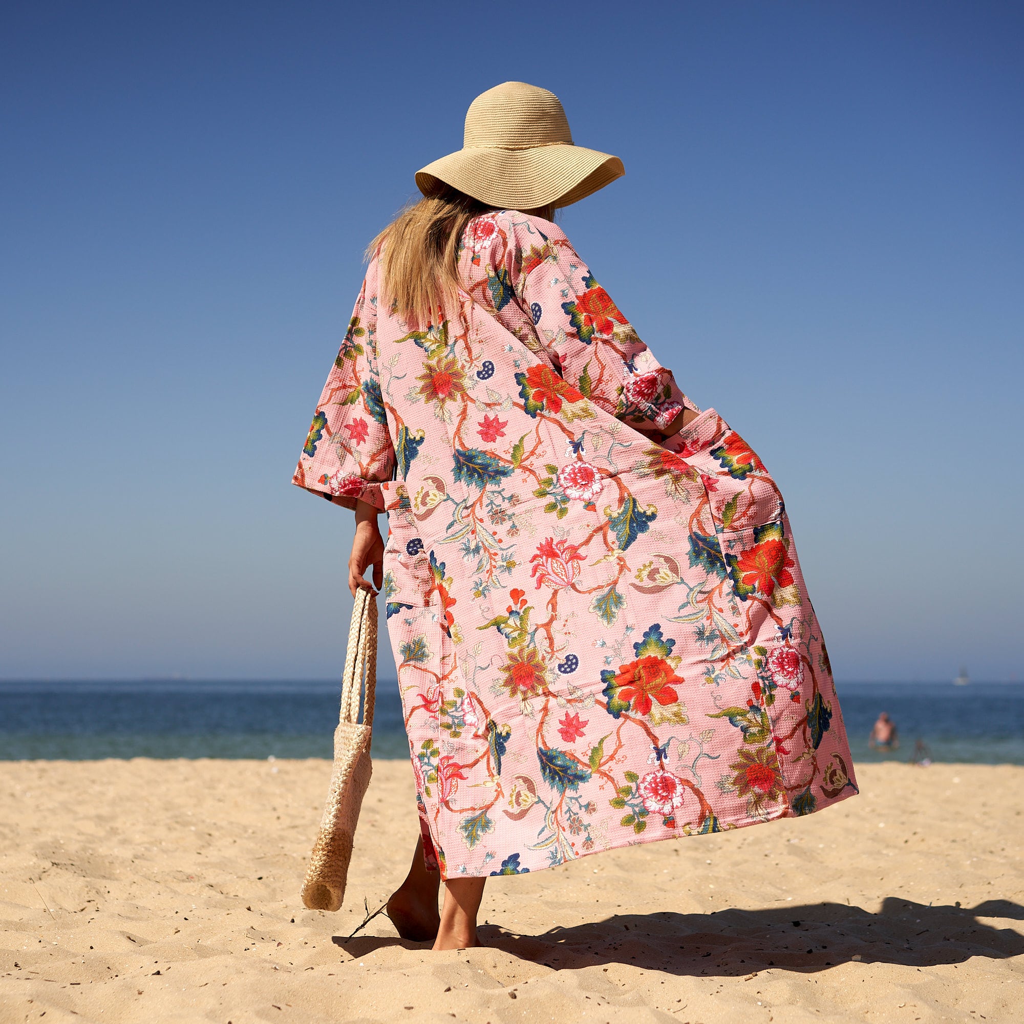‘Seaside Vibes’ 100% Cotton Kimono Robe