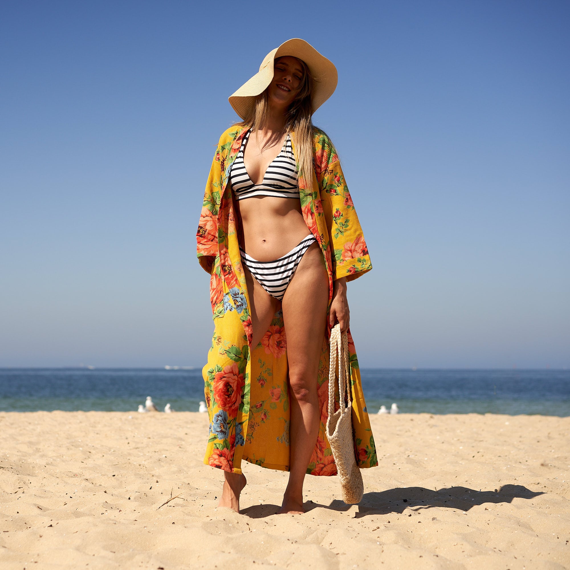 ‘Sun-Kissed Sands’ 100% Cotton Kimono Robe