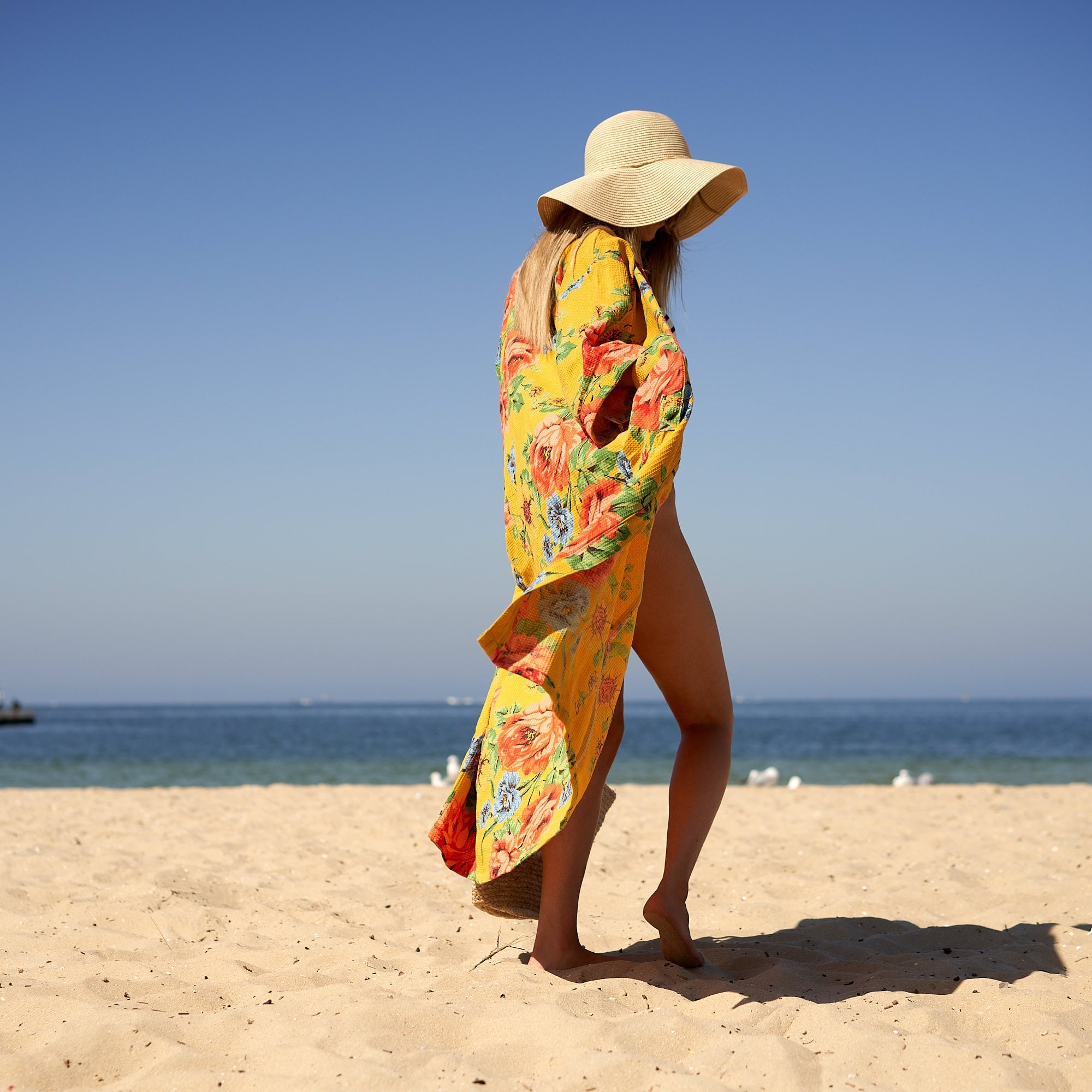 ‘Sun-Kissed Sands’ 100% Cotton Kimono Robe