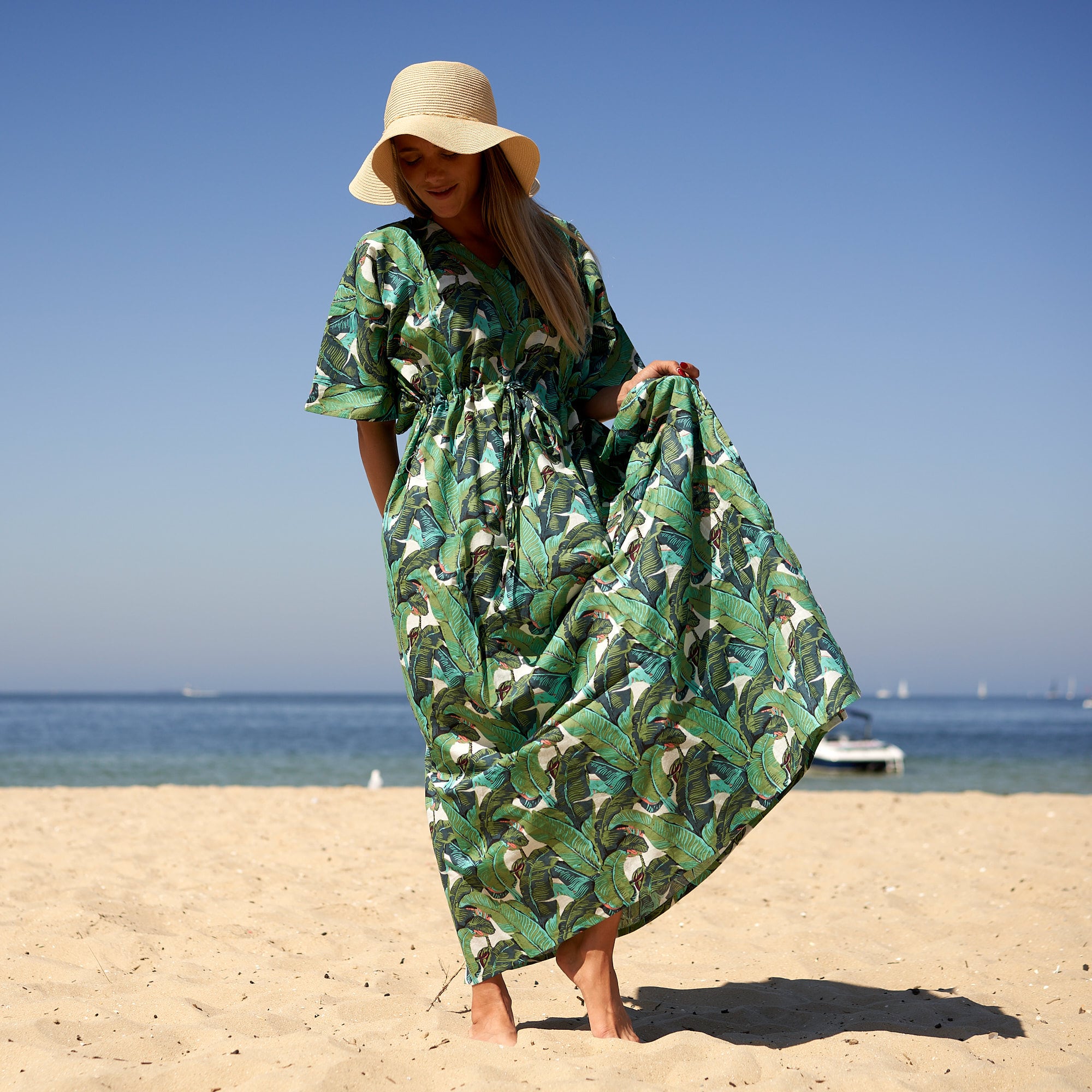 ‘Jungle Oasis’ 100% Cotton Kaftan