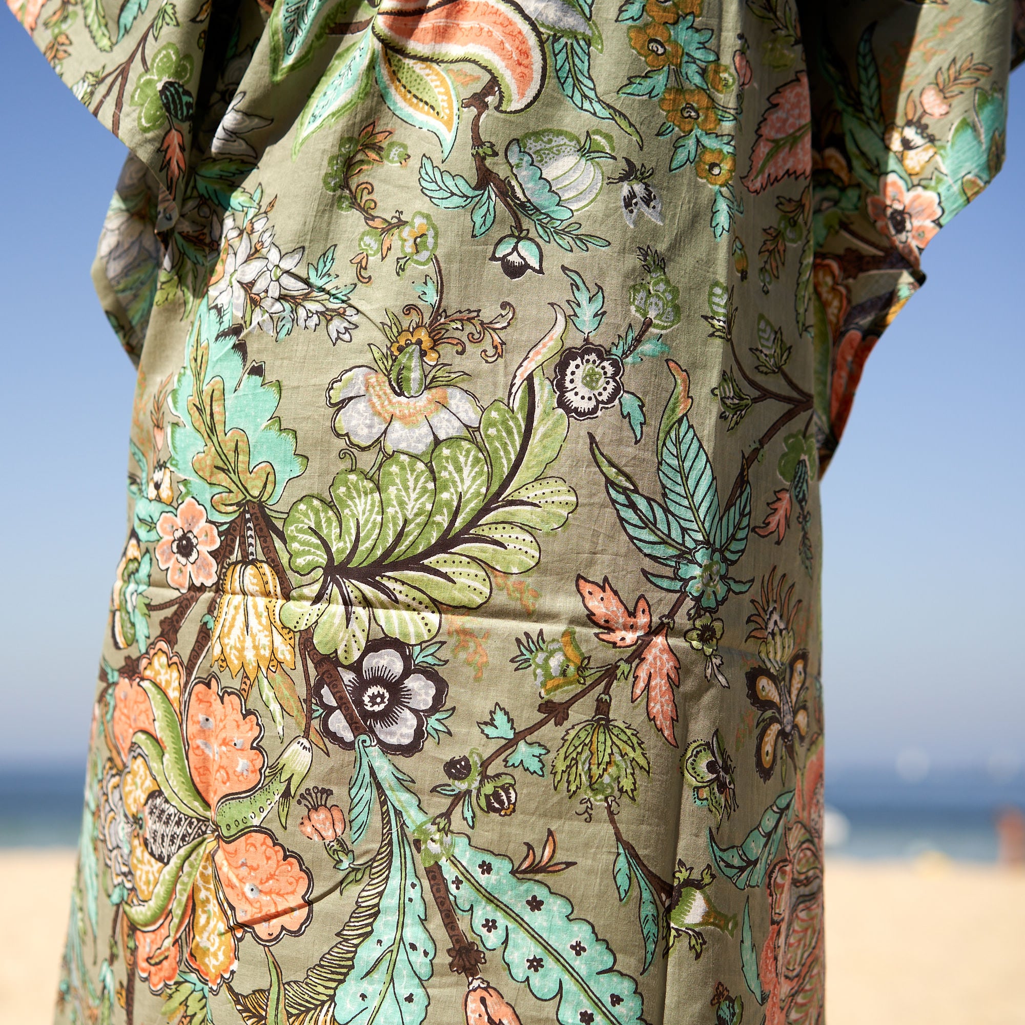 ‘Holiday Florals’ 100% Cotton Kaftan