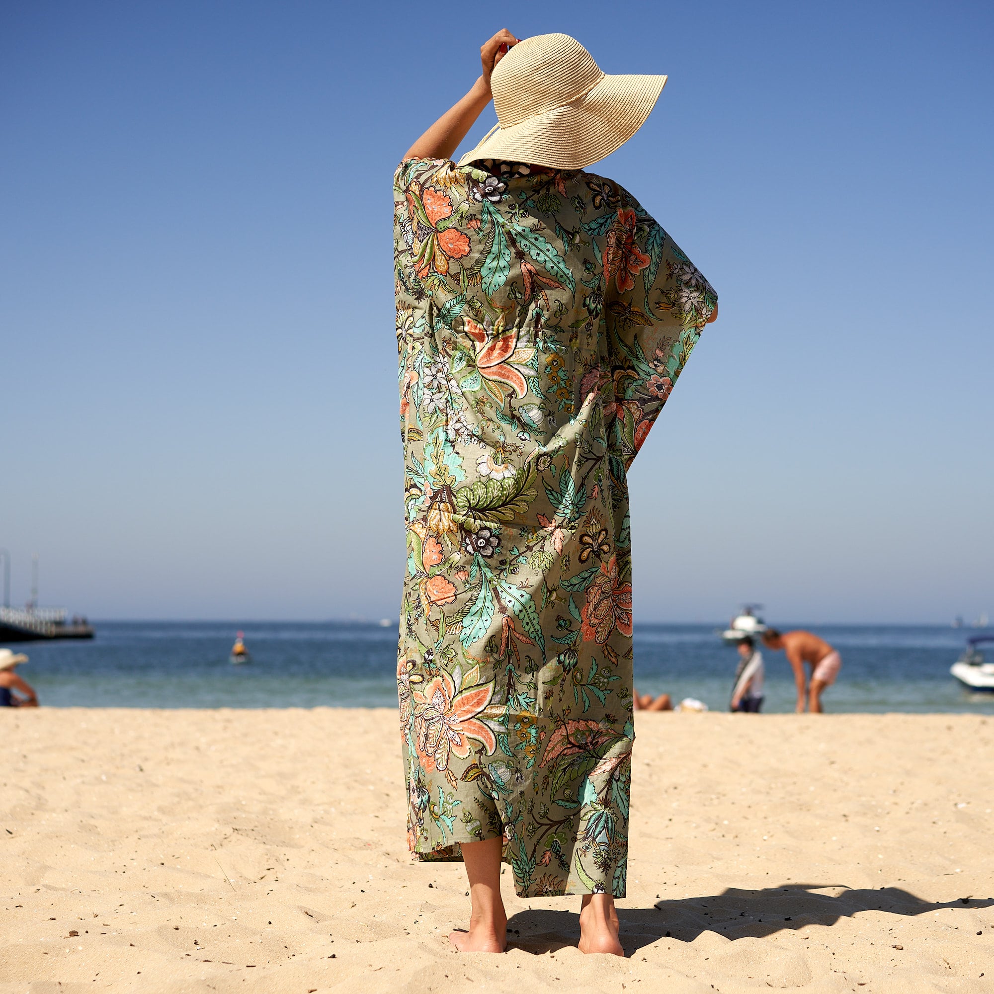 ‘Holiday Florals’ 100% Cotton Kaftan