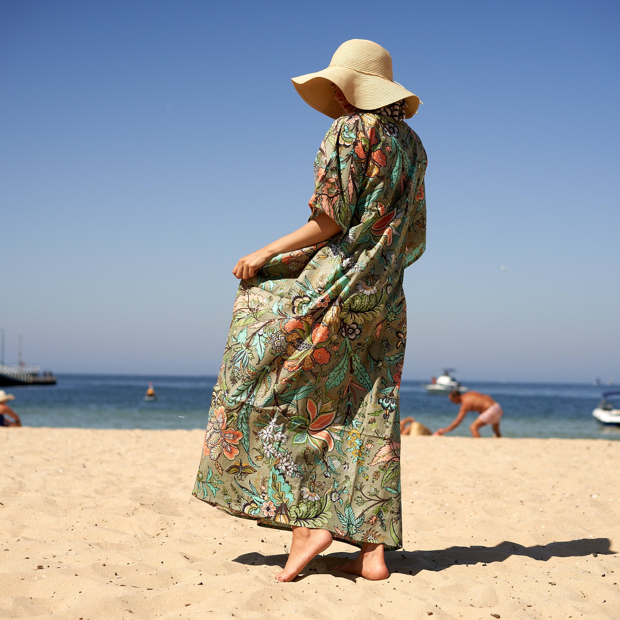 ‘Holiday Florals’ 100% Cotton Kaftan