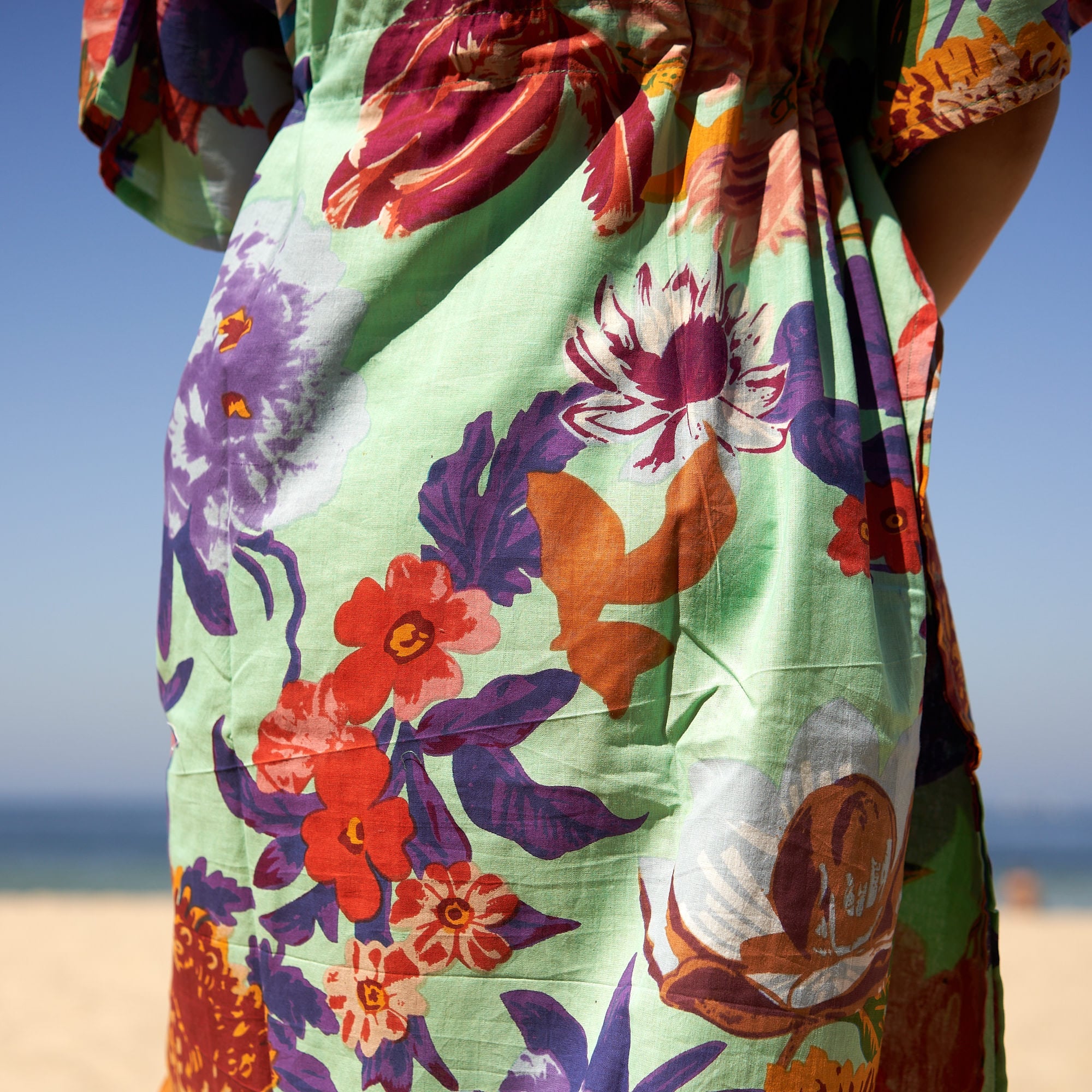 ‘Ocean Florals’ 100% Cotton Kaftan