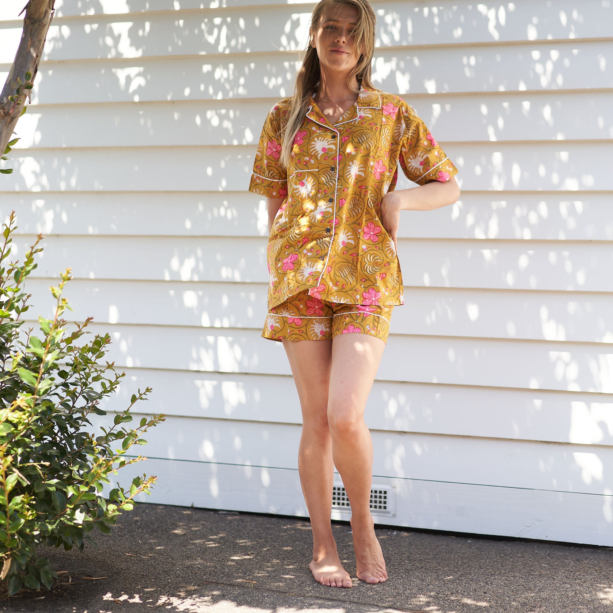 ‘Botanical Retreat’ 100% Cotton Pyjama Shorts Set