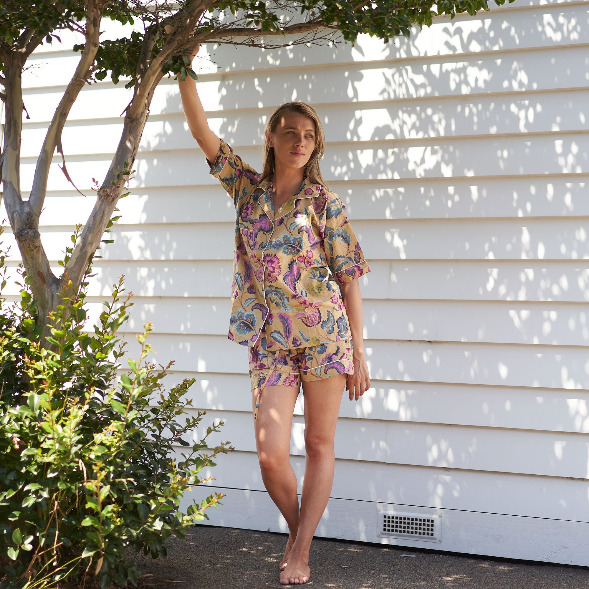 ‘Floral Chic’ 100% Cotton Pyjama Shorts Set