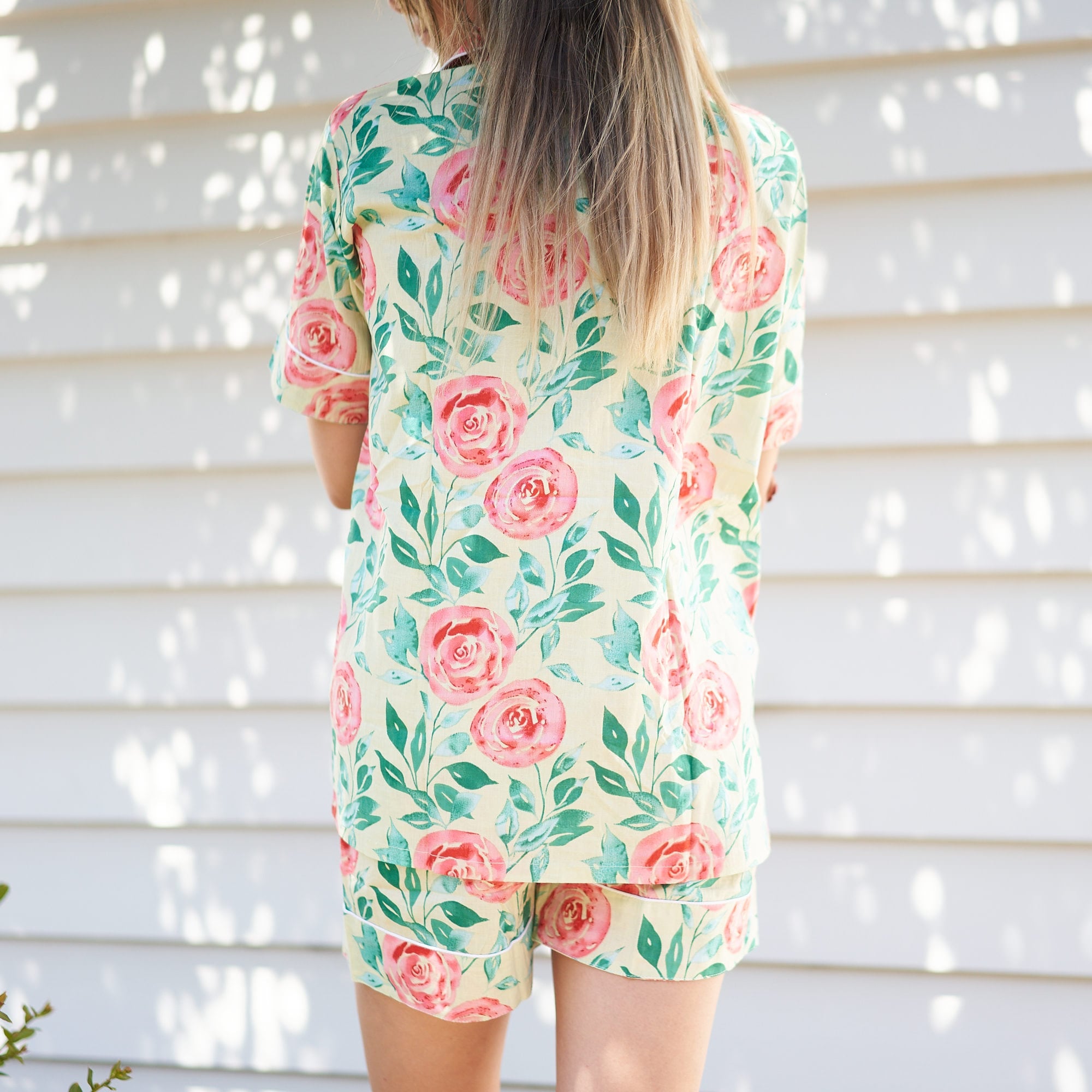 ‘Bed of Roses’ 100% Cotton Pyjama Shorts Set