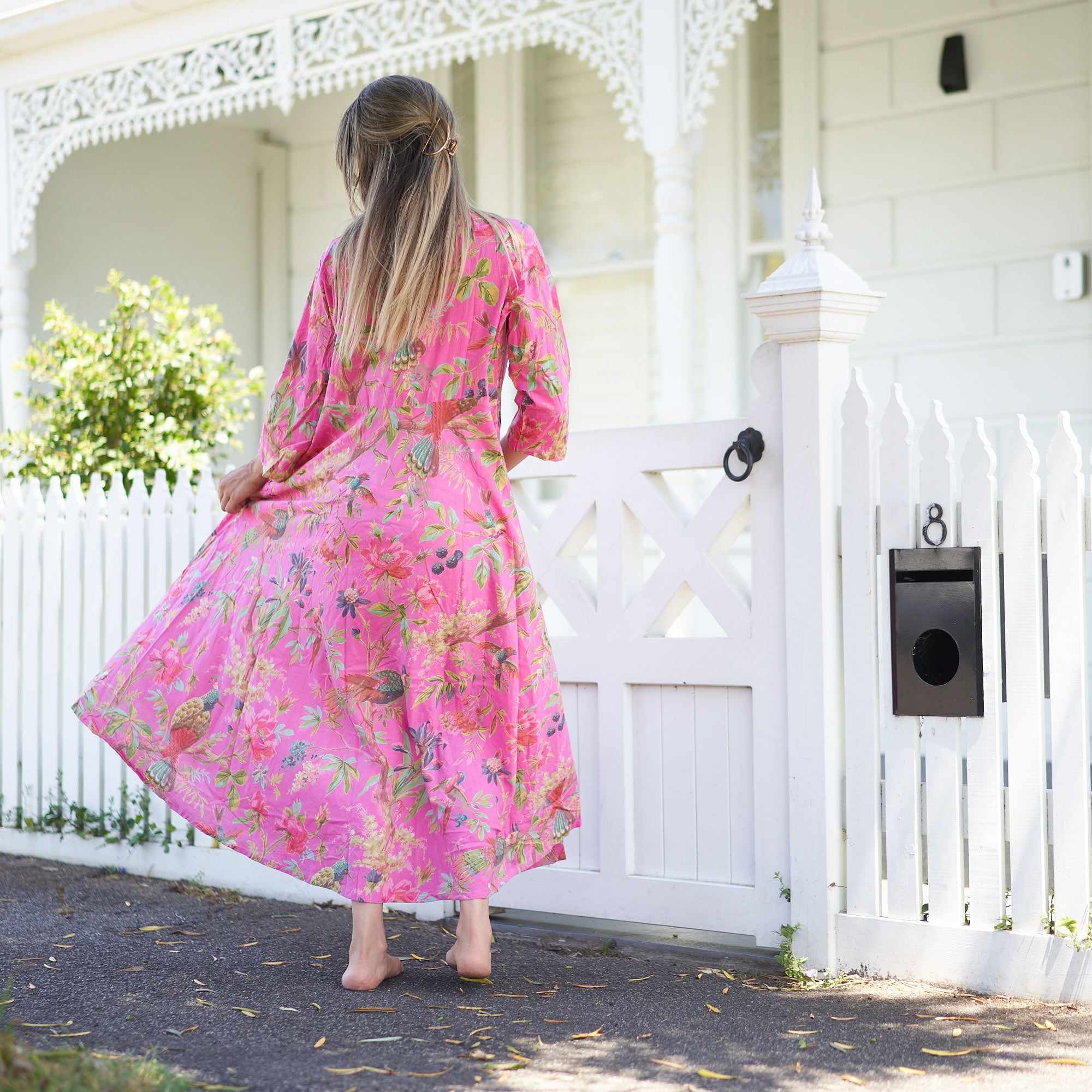 Set of 2 Umbrella ‘Blossoming Bliss’ 100% Cotton Maxi Dress