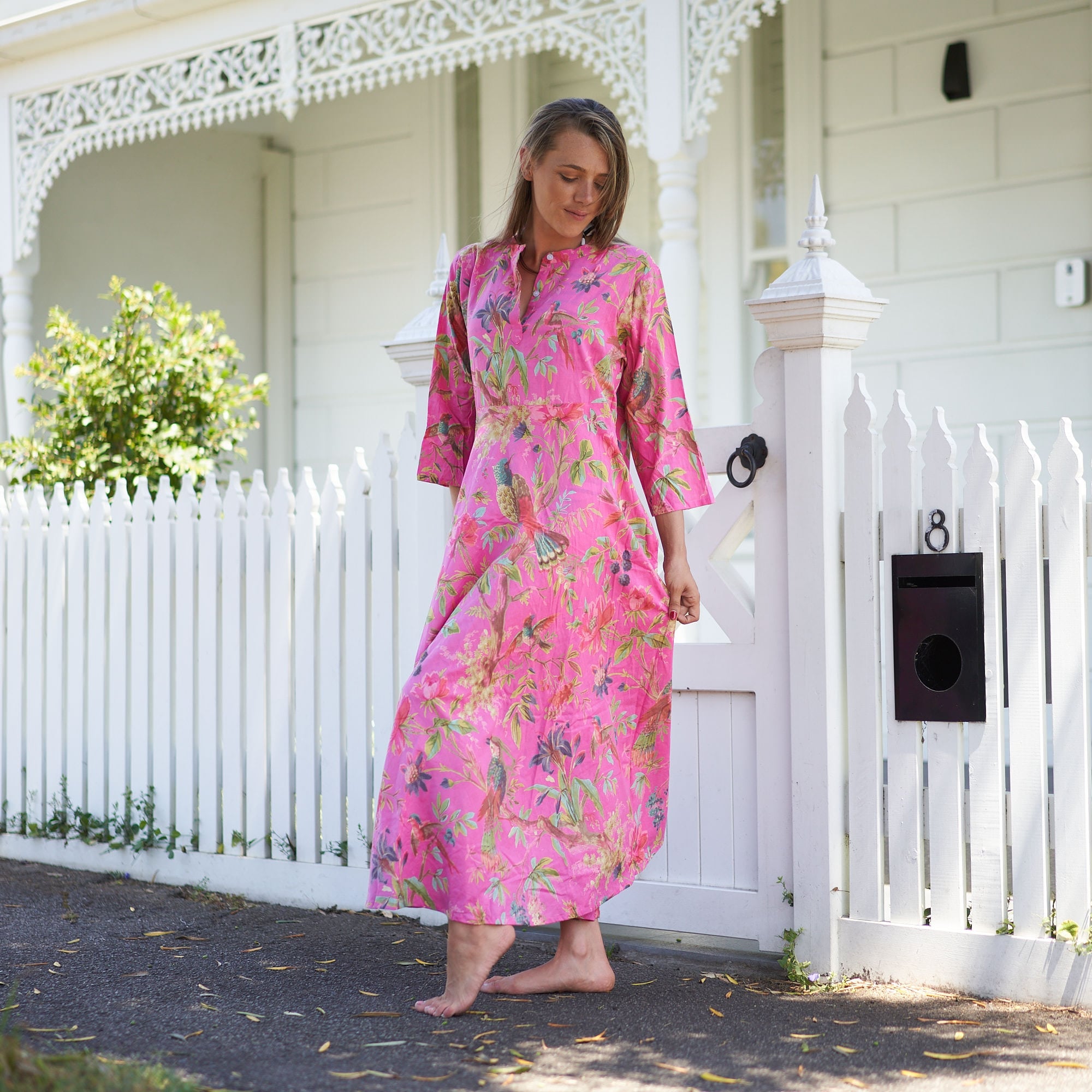 Set of 2 Umbrella ‘Blossoming Bliss’ 100% Cotton Maxi Dress