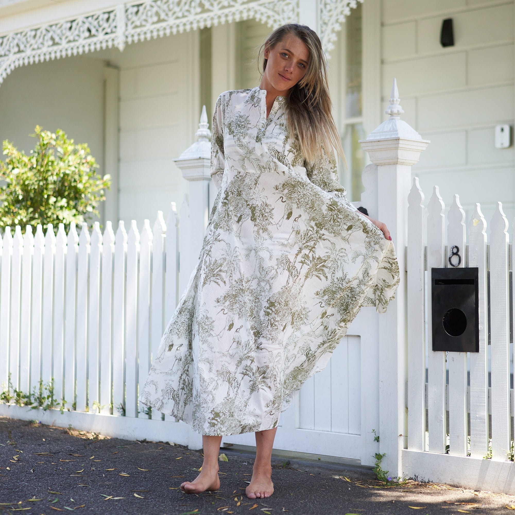Set of 2 Umbrella ‘Timeless Tranquility’ 100% Cotton Maxi Dress