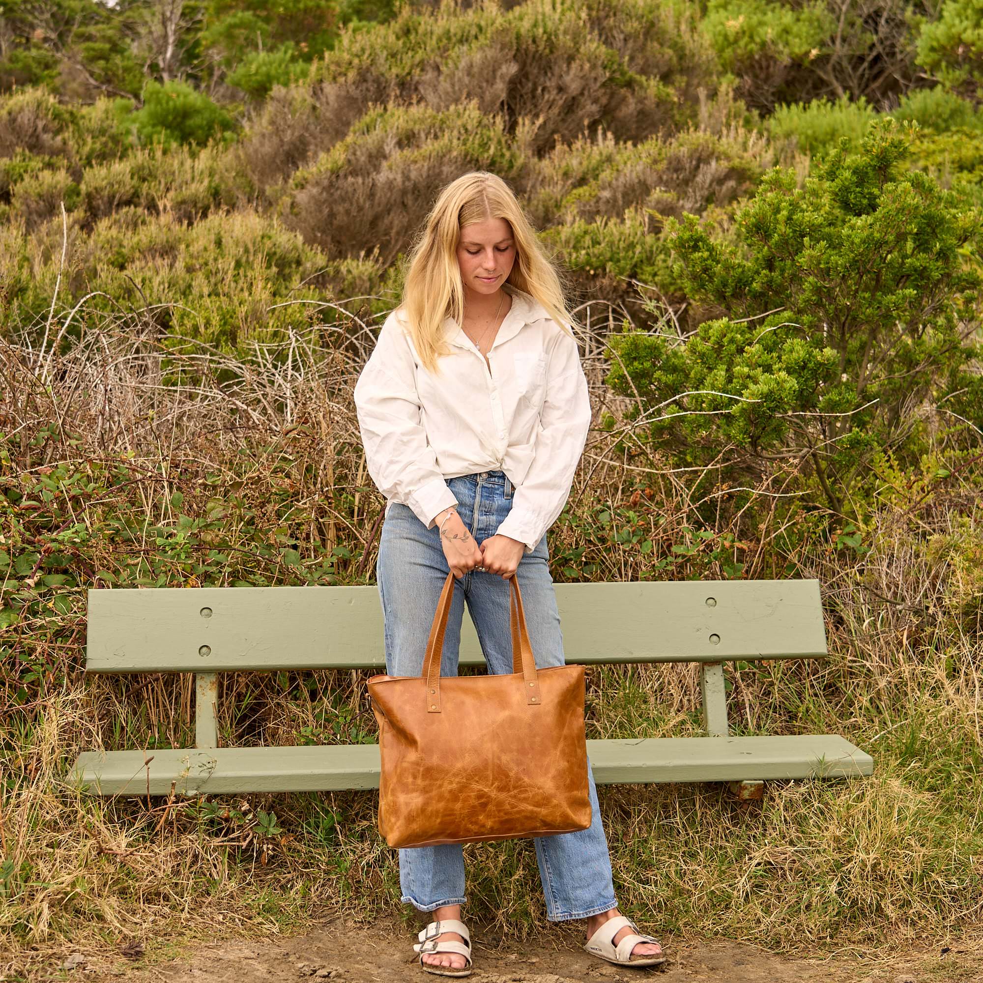 Brown vintage tote bag for everyday essentials