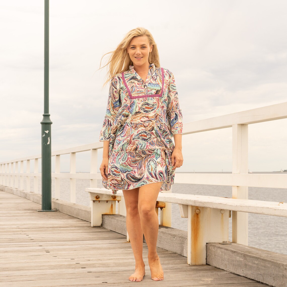 ISLAND LEMONADE WOMEN'S COTTON MAXI DRESS - ONE SIZE