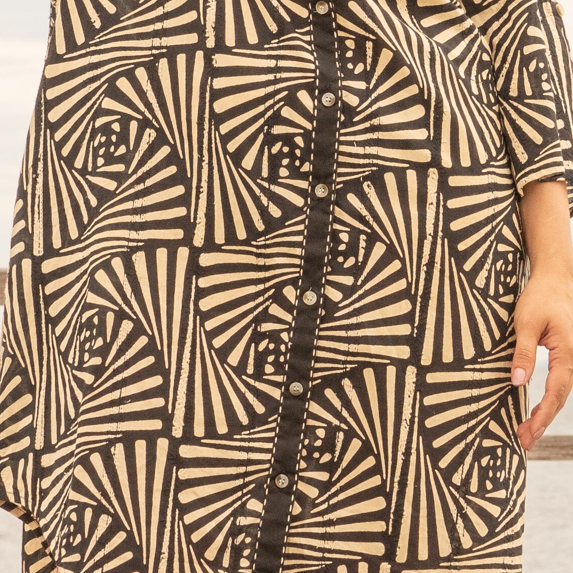 BLACK DAZZLE WOMEN'S COTTON LONG SHIRT DRESS - ONE SIZE