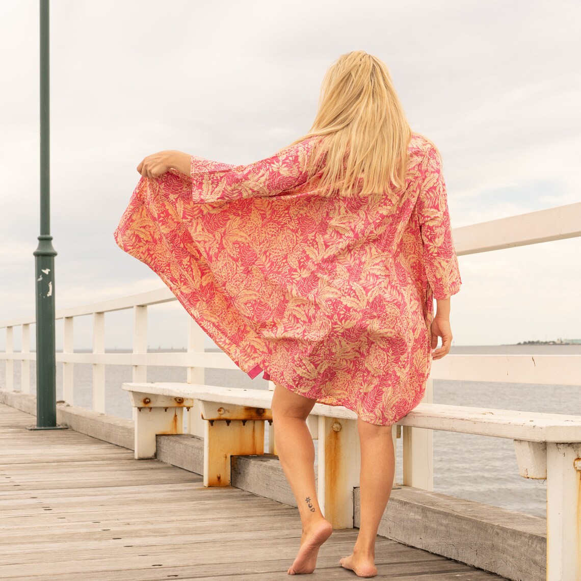 Tropical Paradise Women Cotton Maxi Dress - One Size
