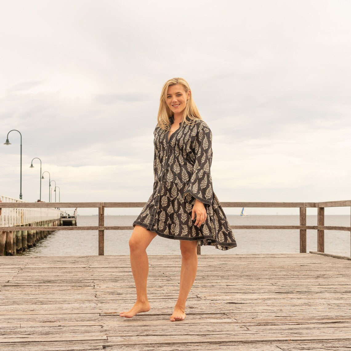 PARTY BONANZA WOMEN'S COTTON MIDI DRESS - ONE SIZE