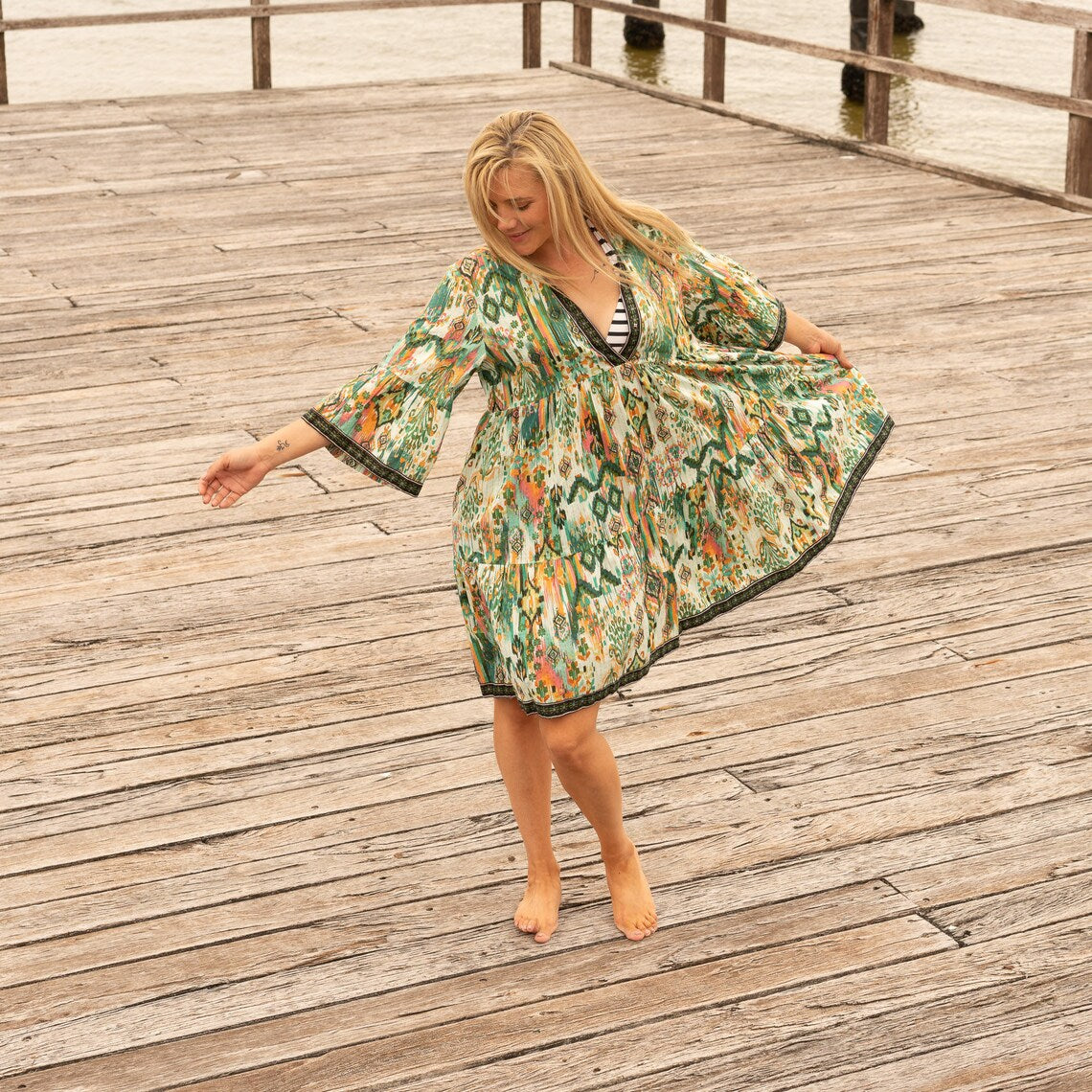 COACHELLA QUEEN WOMEN'S COTTON MIDI DRESS - ONE SIZE